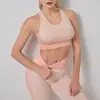 Ins Europeu e Americano Transfronteiriço Desejo Mais Vendido Roupa Esportiva Fitness Top com Zíper Sutiã Calça de Yoga de Cintura Alta Justa