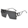 Gafas de sol de montura grande europeas y americanas para mujer, de alta calidad, protección solar UV, sin montura, de una sola pieza, moda, forma de corazón