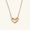 Europa y Estados Unidos temperamento de moda transfronterizo retro joyería explosiva acero inoxidable chapado oro de 18 quilates amor circonita combinación collar mujeres