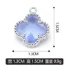 Colgante Individual Blanco K Trébol de Cuatro Hojas Piedra Preciosa Collar Pulsera Colgante Joyería DIY Lote Mixto Transfronterizo Venta Directa del Fabricante