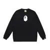 Moletom fino de terry para comércio exterior transfronteiriço, para homens e mulheres, estação outono, com estampa de letras homem-macaco e camuflagem, caimento solto, gola redonda, pulôver, moderno