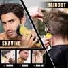 Conjunto de Aparador de Pelos Multifuncional Elétrico, Aparador de Cabelo Masculino, Lâmina em T, Aparador de Cabelo Sem Fio com Display LED