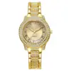 Novo Estoque Moda Strass Relógio Feminino Numeral Romano Relógio de Quartzo Estilo Pulseira Relógio Pulseira de Aço Relógio de Pulso Relógio Feminino