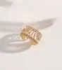 Conjunto de Anel e Pulseira Abertos Exagerados de Personalidade Cheio de Diamantes Novo Sucesso de Vendas Cruzado Europeu e Americano Pulseira Vazada Joias de Celebridade da Internet