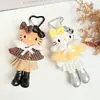 Muñeco de Peluche Colgante de Gatito de Piernas Largas Ropa de Bebé Muñeca Kt Accesorios de Muñeca Hija Falda sin Mangas de Perla de Gatito para Mujer
