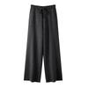 Calças de Caxemira 100% Pura para Mulheres Usarem como Roupa Exterior para Roupa de Trabalho, Calças de Perna Larga Espessadas, Calças Casuais Retas Novas de Cintura Alta com Cordão