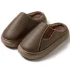 Pantuflas de algodón de invierno para hombre, talla grande, estilo nuevo 2026, para uso en interiores, antideslizantes, cálidas y con suela gruesa forrada de felpa