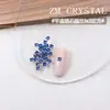 ZM Zirconia Nuevo Cristal Azul Súper Brillante de Fondo Plano para Uñas, Pedrería Azul de Forma Irregular, Mini Corazones Decoraciones para Uñas