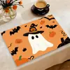 Jogos americanos de linho para Halloween, Tapetes resistentes ao calor para Halloween, Jogos americanos estilo ocidental, Jogos americanos atmosféricos para uso doméstico, anti-escaldantes e à prova de óleo