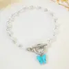 Venta Caliente Transfronteriza Pulsera Ottonbuckle para Mujer Estilo Ins Personalidad Elegante Mariposa Amor Pulsera Punk Hip-hop Pulsera
