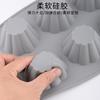 Molde de silicone com logotipo colorido personalizado, forma de flor para muffin, forma de silicone espessada resistente a altas temperaturas, forma para bolo, forma para assar