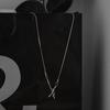 Bolo Street Punk Collar de Lujo Ligero Nudo de Una Palabra Simple Cadena para Suéter de Gama Alta para Mujer Moda Masculina