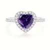 Transmissão ao Vivo Fonte Transfronteiriça Europeia e Americana Novo Anel Coração Rosa Boutique Anel de Diamante Moissanite Sintético Anel Totalmente Cravejado Feminino