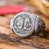 Plata de Ley S925 Plata Tailandesa Retro Elegante Moderno Anubis Vagabundo Dios Egipcio Antiguo Anillo Abierto Elegante para Hombre
