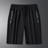 Calças de Seda de Gelo Plus Size L-8XL Shorts Masculinos de Verão Largos Calças de Praia Tendência Secagem Rápida Respirável Calças Elásticas Roupa Masculina