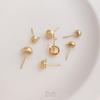 Aretes Semicirculares con Argollas Colgantes, Chapados en Oro de 14K, Aretes de Perlas que Conservan el Color, Accesorios para Aretes Hechos a Mano, Accesorios de Material DIY