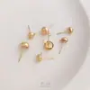 Aretes Semicirculares con Argollas Colgantes, Chapados en Oro de 14K, Aretes de Perlas que Conservan el Color, Accesorios para Aretes Hechos a Mano, Accesorios de Material DIY