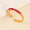 Anel de Zircônia Banhado a Ouro Moda Transfronteiriça Anel Aberto com Óleo Colorido Design Criativo Joias Leves de Luxo para o Dia a Dia