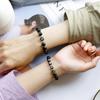 Pulsera Original DIY de Cristal de Obsidiana Plateada para Pareja Regalo Conmemorativo Simple y Generosa Versátil