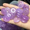 Pingente de fivela de segurança violeta tipo gelo, fivela de segurança de jade roxo lavanda, corrente para suéter, pingente de jade Bashan