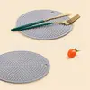 Tapete Redondo Aislante de Silicona Engrosado Venta al por Mayor Tapete Grueso Anti-quemaduras Estilo Nórdico Tapete para Mesa de Cocina en Casa Aislamiento y Anti-quemaduras