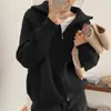 Cárdigan de punto retro con cremallera estilo coreano para mujer 2024 otoño e invierno ropa exterior holgada estilo perezoso solapa suéter chaqueta top