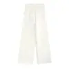 Pantalones Casuales de Punto de Lana con Copo de Nieve en Stock Blancos Versátiles Estilo Nuevo para Mujer Pantalones de Primavera Rectos de Corte Delgado para Figuras Pequeñas