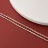 Plata de Ley 999 Plata Pura Cadena con Cuentas Espaciadoras Colgante de Cadena Colgante de Collar Hecho a Mano para Bricolaje Sensación de Alta Gama Cadena en Forma de O Accesorios de Joyería de Plata para Mujer
