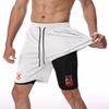 Pantalones de Playa de Verano para Hombre Doble Capa 2 en 1 Estilo Europeo y Americano, Pantalones Deportivos de Malla para Correr, Pantalones Cuádruples de Secado Rápido Impermeables