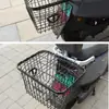 Forro de Cesta de Armazenamento de Ferro para Bicicleta, Cesta Espessada para Patinete, Cesta Traseira com Tampa para Bicicleta, Passeio de Bicicleta de Montanha