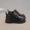 Mocasines para Niña con Velcro de Doble Hebilla Sencillo, Zapatos de Piel para Niño, Nuevo Modelo Primavera 2026, Zapatos Casuales de Piel para Niño