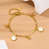 Lote Misto de Pulseiras de Aço Titânio Galvanizado a Vácuo PVD com Acabamento de Luxo, Joias de Aço Inoxidável para Venda Transfronteiriça Que Não Desbotam no Verão, Personalizáveis para Mulheres