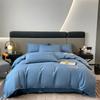 Juego de Ropa de Cama Bordado Lavado Cepillado Color Sólido Lujo Ligero Sábana de Algodón Lavado Funda Nórdica Venta al por Mayor de Fábrica