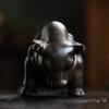 Pet de Chá de Argila Roxa Yixing Ornamento do Signo Touro Escultura de Argila de Bronze Feita à Mão Estatueta de Touro Acessórios para Conjunto de Chá Pode Ser Usado para Cerimônia do Chá