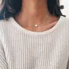 Joyería Transfronteriza Europea y Americana, Collares Simples, Exquisitos y Versátiles, Collares Simples de Clavícula con Corazón de Durazno de Aleación
