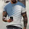 Camiseta de manga curta direta da fábrica gola redonda solta casual moda jovem moda T-shirt com estampa 3D comércio exterior casual masculina