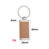 Amazon Transfronterizo Aleación de Zinc Madera de Haya Rectangular Doble Cara Llavero en Blanco Grano de Madera DIY Llavero Impreso