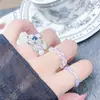 Anillo Abierto de Flor de Zircón con Goteo de Aceite Esmaltado de Diseñador Único para Mujer, Anillo Versátil Apilable de Moda Dulce y Fresco