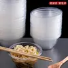 Tazones Desechables de Plástico, Tazones para Sopa de Comida Rápida, Cajas de Empaque para Llevar del Supermercado para el Hogar, Loncheras Redondas Transparentes Ecológicas, Engrosados