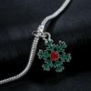 Colgante Copo de Nieve Verde Navideño de Amazon DIY Pulsera Collar Accesorios de Joyería Hechos a Mano Colgante Regalo Festivo