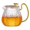 Olla Perfumada de Vidrio Martillado Color Morado Arena Dragón Se Puede Calentar con Estufa Eléctrica de Cerámica, Tetera de Flores, Tetera Doméstica para Pu-Er, Preparación de Té Negro