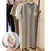 Saia para Amamentação Vestido de Verão Vestido de Maternidade Camiseta de Amamentação para Grávidas Saia Roupa Externa para Amamentação Pós-Parto Roupas de Amamentação Manga Curta