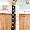 Novo estilo fragrante pequeno de 1,5 cm de largura, pérola branca, renda dourada, DIY, acessórios de renda decorativos feitos à mão para roupas, atacado