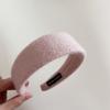 Diadema de lana de ala ancha elegante para otoño e invierno, para mujer, para salir, con pinzas para el cabello que combinan con todo, accesorios para el cabello, diadema de alta gama de color sólido, nuevo estilo