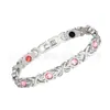 Pulseira Magnética Cravejada de Diamantes Ouro Rosa para Mulheres, Pulseira Ajustável, Pulseira de Bronze Ouro Rosa Temática de Amor para Casais Atacado