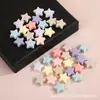 Cor Macaron Acrílico Estrela de Cinco Pontas Furo Reto Contas DIY Chaveiro de Contas Feito à Mão Pulseira Acessórios de Joias