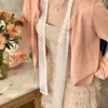Estilo Coreano Ambiente Blanco Encaje Seda Bufanda para Mujer 2025 Nuevo Estilo Primavera y Verano Elegante Versátil Cuello Cinta Larga Bufanda
