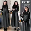Ropa de Maternidad 2026 Nuevo Conjunto de Otoño para Madres Embarazadas Estilo de Alta Gama Estilo Coreano Vestido de Maternidad Otoño/Invierno Overol