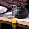 Envío Directo de Una Pieza Pendientes de Ámbar y Cera de Abejas Plata 925 Transmisión en Vivo Pendientes de Cera de Abejas Aceite Amarillo Moda Retro Pendientes Elegantes Pendientes