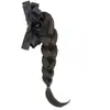Tranças Postiças para Mulheres, Presilhas de Cabelo Trançadas, Novo Estilo Chinês Rabo de Cavalo Alto Semi-Preso com Laço, Tranças Naturalmente Volumosas e Levemente Puxadas para Cima